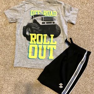 Place Sport 4T black shorts, Carter’s KID size 5 shirt